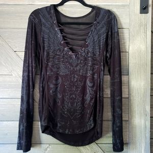 Ladies Affliction shirt Sz M